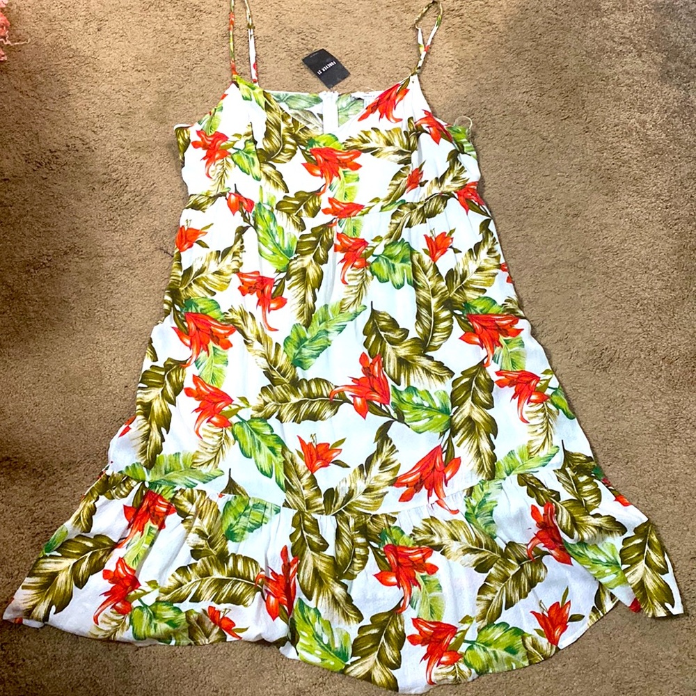 Forever 21 womens summer dress floral Hawaiian print 3X
